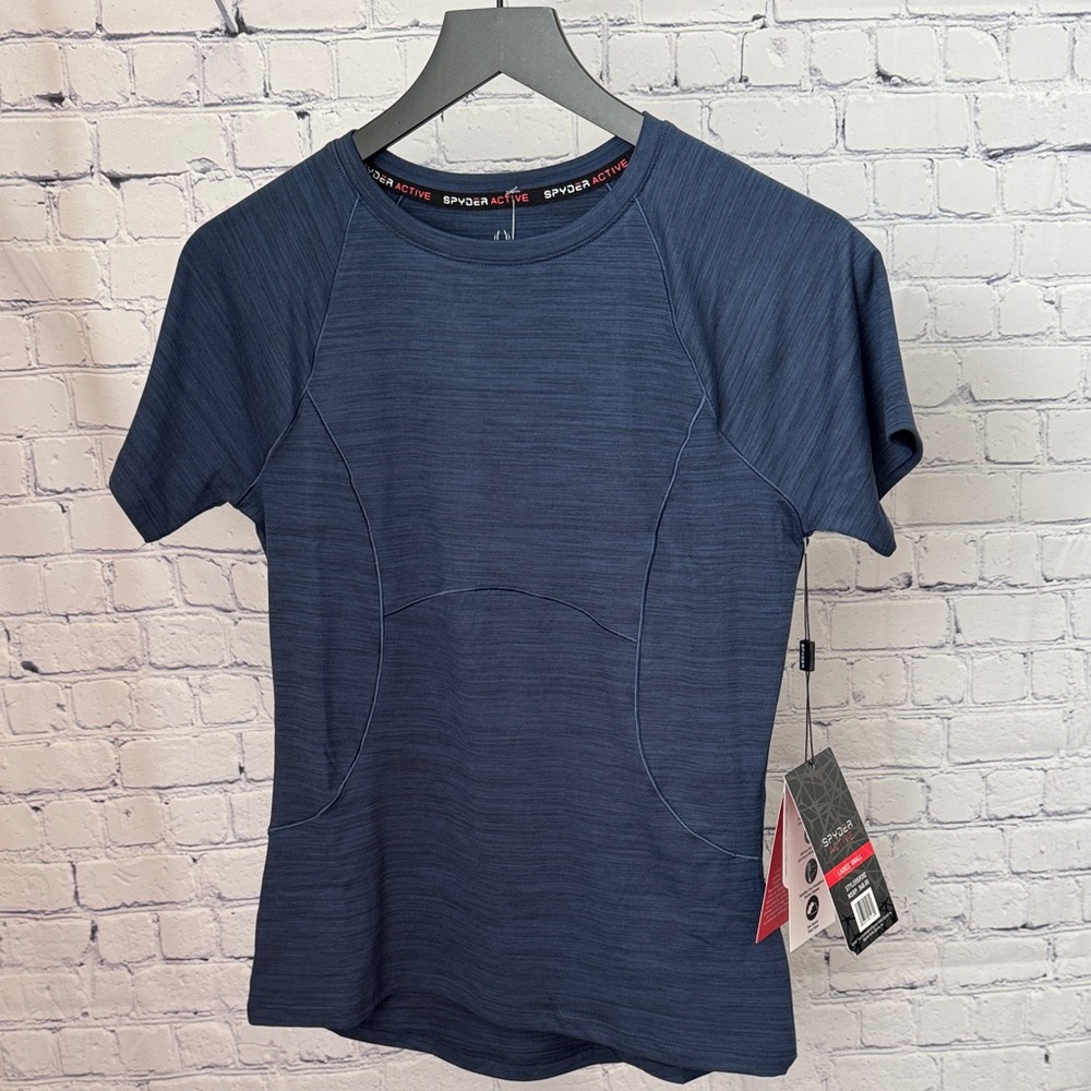 Spyder Dark Blue Short Sleeve Performance Top